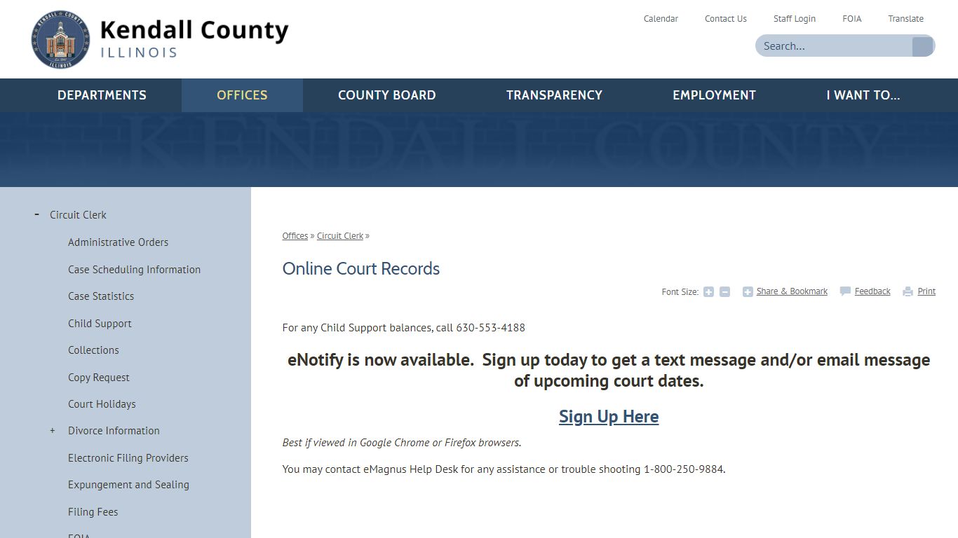 Online Court Records | Kendall County, IL